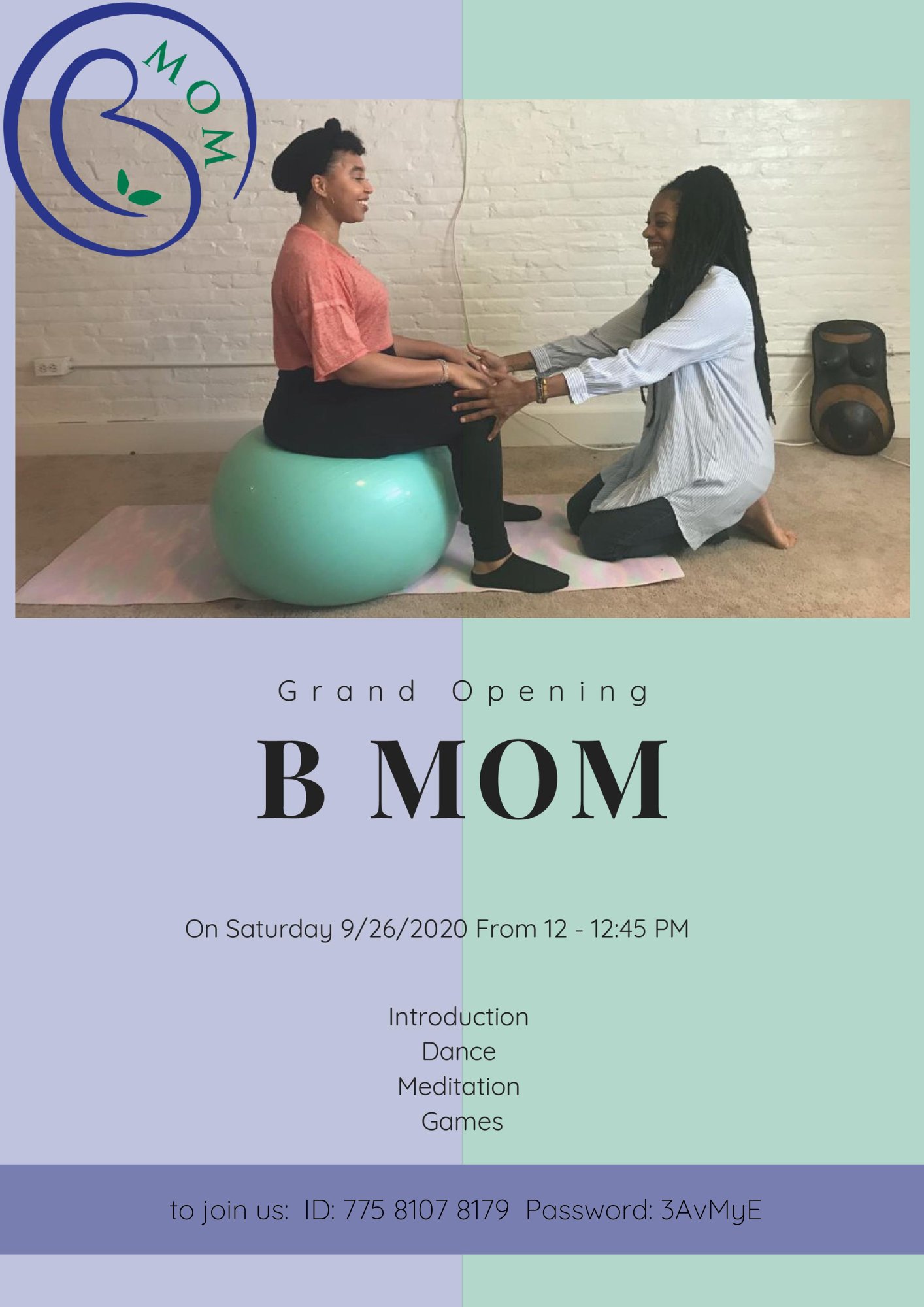 B Mom Grand Opening flyer