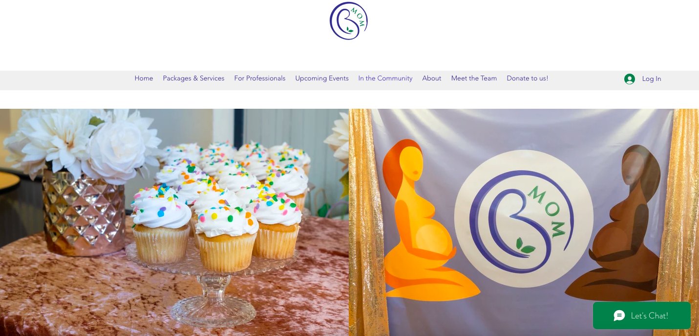 B Mom website homepage