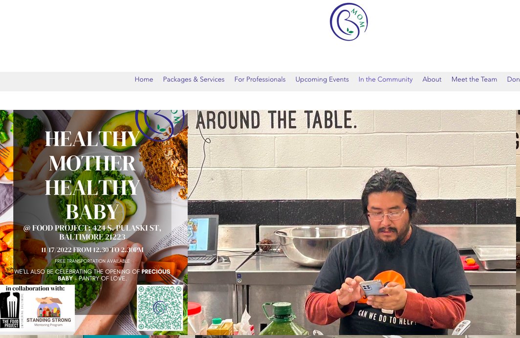 B Mom website — In the Community page