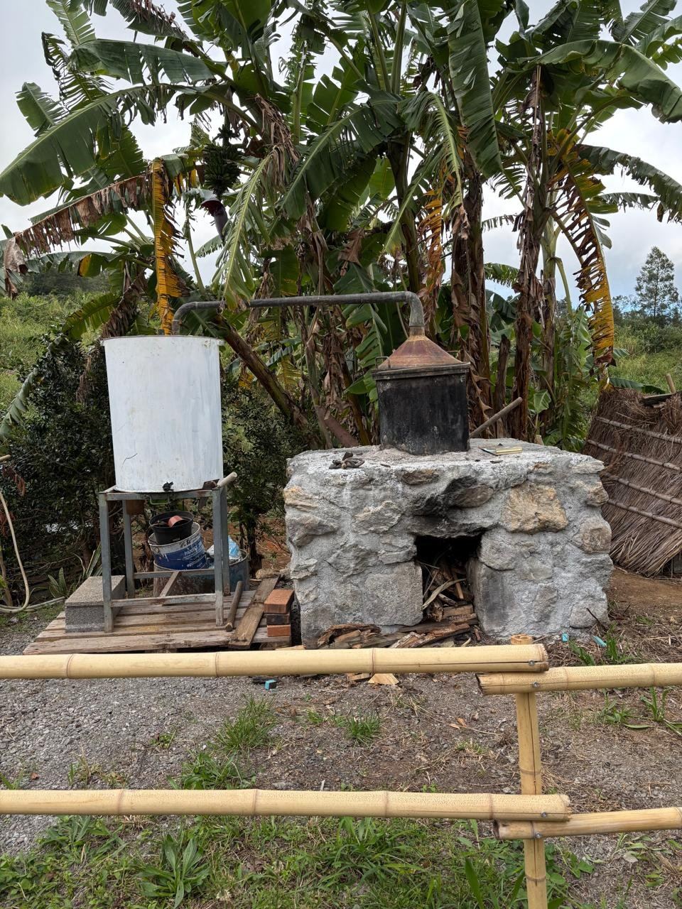 The outdoor wood-fired kitchen